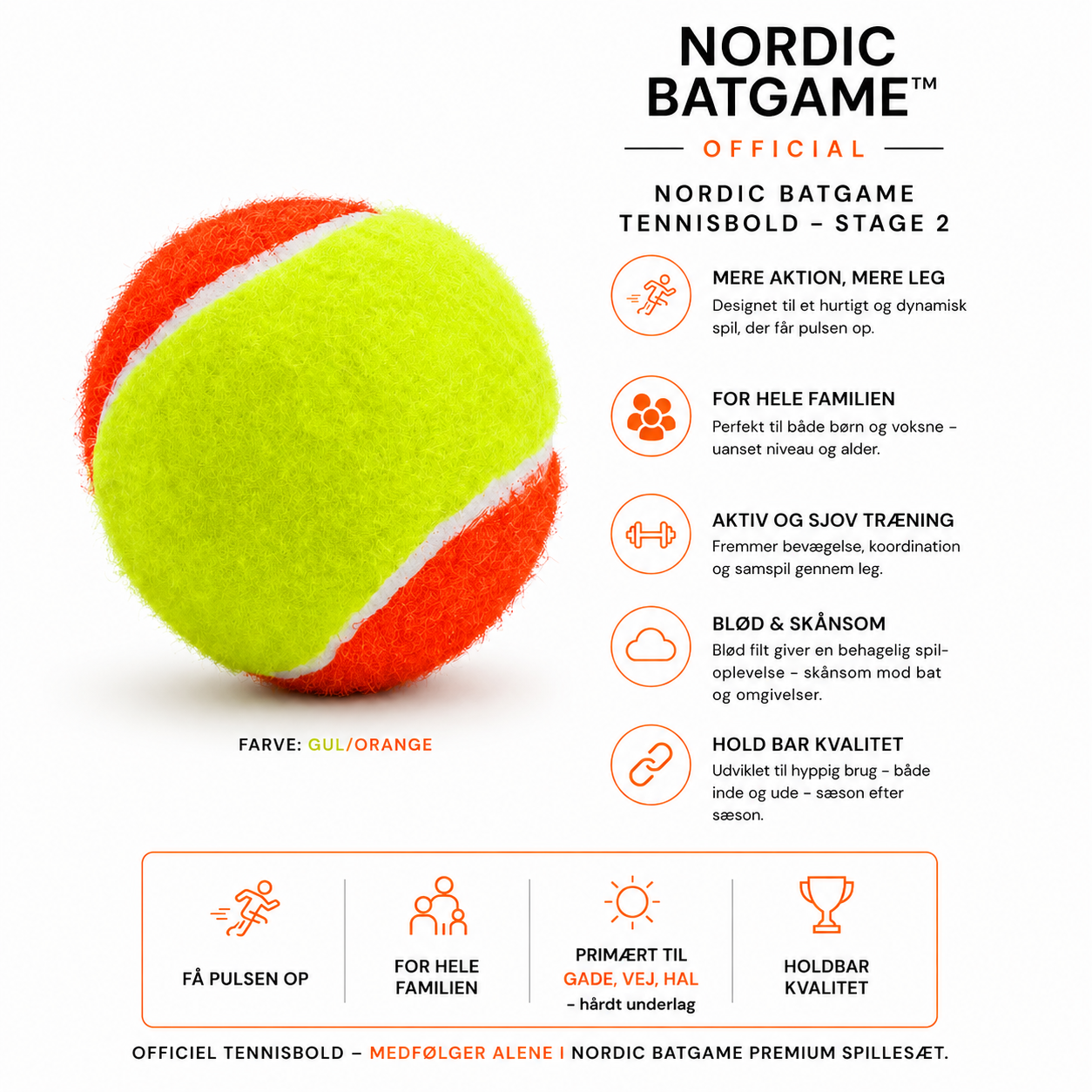 3 Stage 2 tennisbolde der medfølger MINI PADEL SÆT